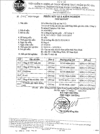 Kết quả kiểm nghiệm của Chi cục An tòa Thực phẩm tỉnh Nam Định cho biết sản phẩm sữa Cô Gái Hà Lan an toàn cho người sử dụng. Kết quả kiểm nghiệm của Chi cục An tòa Thực phẩm tỉnh Nam Định cho biết sản phẩm sữa Cô Gái Hà Lan an toàn cho người sử dụng.