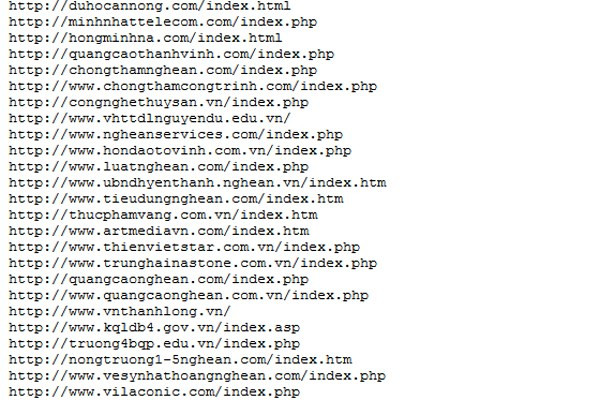 Một số địa chỉ web Việt Nam bị hacker tấn công. (Nguồn: chụp từ securitydaily.net). Một số địa chỉ web Việt Nam bị hacker tấn công. (Nguồn: chụp từ securitydaily.net).
