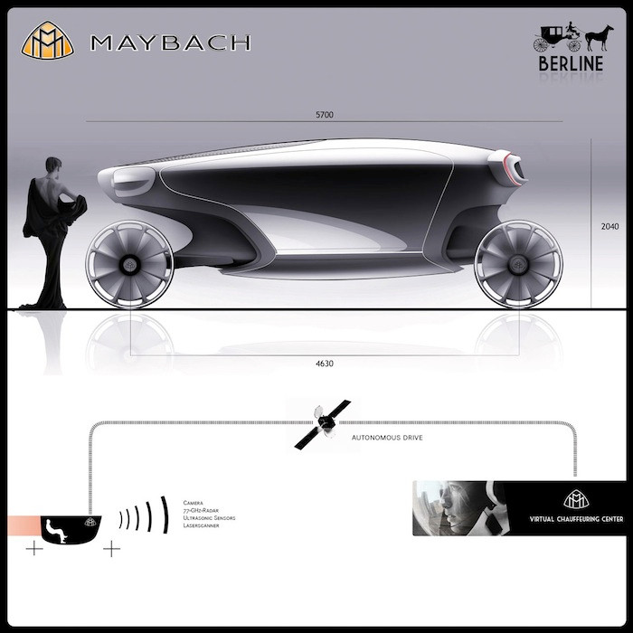 Mẫu concept Berline của Maybach có kiểu dáng tương tự các mẫu xe cổ chỉ có điều thiết kế và vật liệu sử dụng hiện đại hơn. Mẫu concept Berline của Maybach có kiểu dáng tương tự các mẫu xe cổ chỉ có điều thiết kế và vật liệu sử dụng hiện đại hơn.