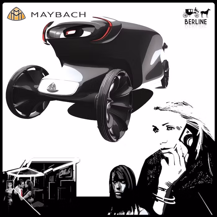 Maybach sử dụng cơ cấu mở cửa kiểu cánh chim (gullwing) tương tự như trên Mercedes-Benz SLS AMG.