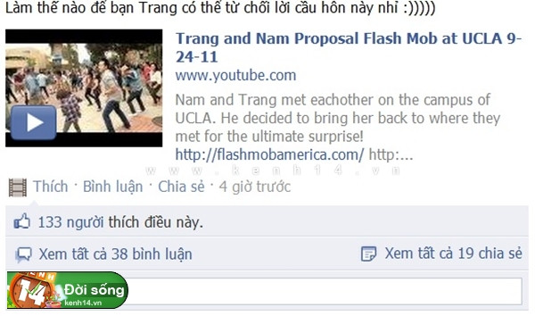 Cư dân mạng chuyền tay nhau clip cầu hôn này. Cư dân mạng chuyền tay nhau clip cầu hôn này.