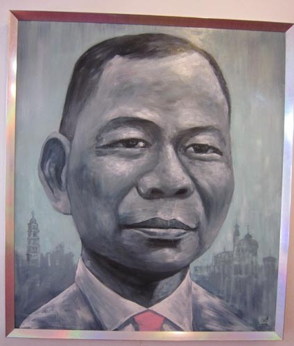 Cũng theo hoạ sĩ Đỗ Hiệp, nếu như một trong những đại gia của người Việt góp phần một chút rất nhỏ của mình vào nghệ thuật thì tôi tin rằng nghệ thuật của nước nhà chắc chắn sẽ phát triển. Ảnh: Chân dung người giàu nhất sàn chứng khoán Việt, ông Phạm Nhật Vượng, tác giả: Nguyễn Văn Hổ. Giá bán bức tranh này được niêm yết: Bằng tiền thuê 100m2 nhà ở VINCOM. Cũng theo hoạ sĩ Đỗ Hiệp, nếu như một trong những đại gia của người Việt góp phần một chút rất nhỏ của mình vào nghệ thuật thì tôi tin rằng nghệ thuật của nước nhà chắc chắn sẽ phát triển. Ảnh: Chân dung người giàu nhất sàn chứng khoán Việt, ông Phạm Nhật Vượng, tác giả: Nguyễn Văn Hổ. Giá bán bức tranh này được niêm yết: Bằng tiền thuê 100m2 nhà ở VINCOM.