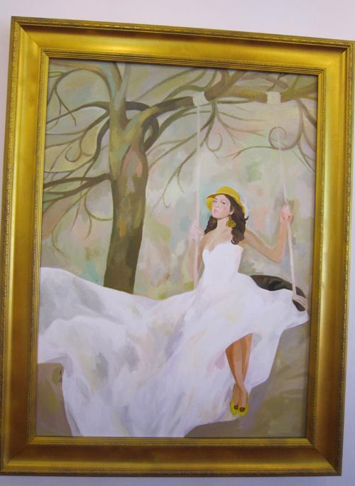 Không dừng lại ở việc minh họa khuôn mặt, dáng hình hay cuộc sống của một số “đại gia” Việt, với xe hơi hàng hiệu, máy bay, biệt thự, du thuyền sang trọng, chó cảnh, cây cảnh siêu đắt và “chân dài”… bức tranh, giá vẽ, một câu hỏi, một thách thức, không chỉ với các “đại gia” Việt – người xuất hiện trong tranh, mà cả với chính các nghệ sĩ và với cả thị trường... Ảnh: Người đẹp "đại gia" Lý Nhã Kỳ, tác giả: Triệu tuấn Long, chất liệu: sơn dầu, giá bán... 5.714,28 USD?! Không dừng lại ở việc minh họa khuôn mặt, dáng hình hay cuộc sống của một số “đại gia” Việt, với xe hơi hàng hiệu, máy bay, biệt thự, du thuyền sang trọng, chó cảnh, cây cảnh siêu đắt và “chân dài”… bức tranh, giá vẽ, một câu hỏi, một thách thức, không chỉ với các “đại gia” Việt – người xuất hiện trong tranh, mà cả với chính các nghệ sĩ và với cả thị trường... Ảnh: Người đẹp "đại gia" Lý Nhã Kỳ, tác giả: Triệu tuấn Long, chất liệu: sơn dầu, giá bán... 5.714,28 USD?!