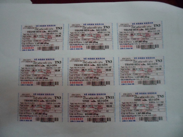 Những vé tàu giả bị thu giữ. Ảnh do ga Sài Gòn cung cấp.