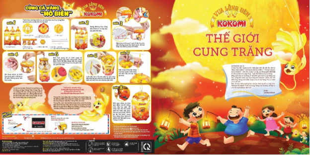 “Vua” lồng đèn trong mỗi gói mì Kokomi đi kèm hướng dẫn từng bước trực quan, sinh động, dễ hiểu. “Vua” lồng đèn trong mỗi gói mì Kokomi đi kèm hướng dẫn từng bước trực quan, sinh động, dễ hiểu.