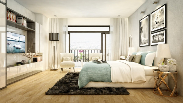 Phòng ngủ với thiết kế đẹp và trang nhã. Phòng ngủ với thiết kế đẹp và trang nhã.