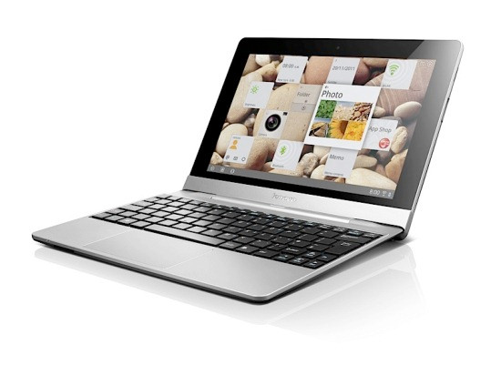 Nếu đơn thuần chỉ đặt ở cạnh nhau mà không có thông tin giới thiệu, rất có thể người xem sẽ nhầm chiếc máy tính bảng IdeaTab S2 của Lenovo là anh em với chiếc máy tính bảng Transformer Prime của Asus. Qua những gì được công bố thì chiếc máy này chạy hệ điều hành Android 4.0 và có khả năng hoạt động trong vòng 20 giờ với dock kiêm bàn phím.