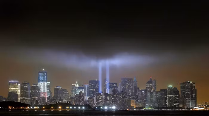 Tháp ánh sáng tưởng niệm các nạn nhân của vụ khủng bố 11/9/2001 tại New York (ảnh chụp ngày 11/9/2011).