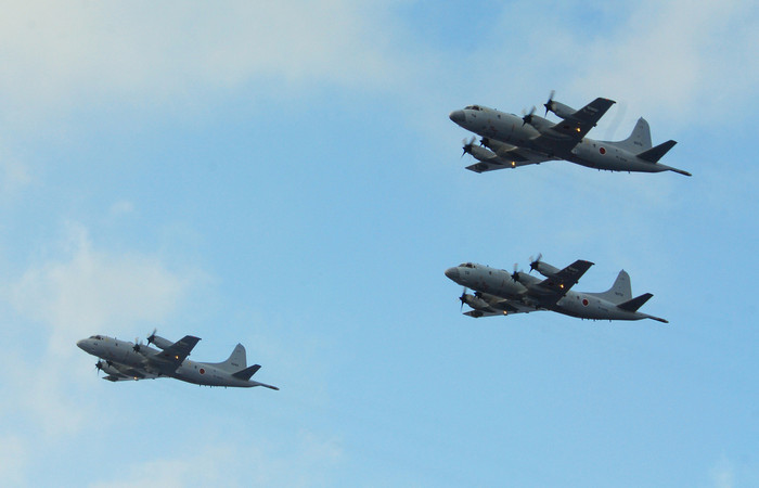 Máy bay trinh sát của Nhật Bản trong đội hình diễn tập Máy bay trinh sát của Nhật Bản trong đội hình diễn tập