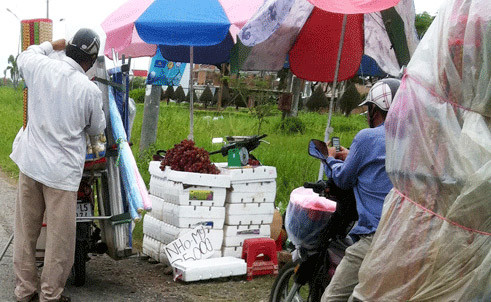 Nho Mỹ đội lốt Trung Quốc bán ven đường với giá siêu rẻ. Nho Mỹ đội lốt Trung Quốc bán ven đường với giá siêu rẻ.