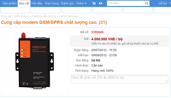 GSM Modem chất lượng cao. GSM Modem chất lượng cao.