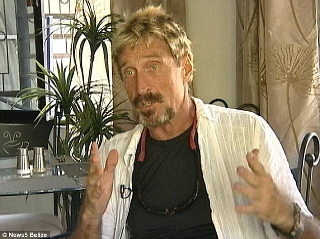 Chân dung hiện tại của vị cựu triệu phú John McAfee. Chân dung hiện tại của vị cựu triệu phú John McAfee.