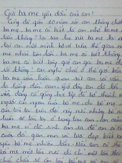 Một bức thư của Xinh gửi đến bố mẹ Một bức thư của Xinh gửi đến bố mẹ