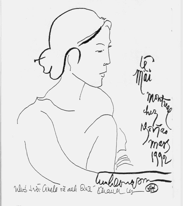 Bức tranh Trịnh Công Sơn vẽ chân dung Khánh Ly Bức tranh Trịnh Công Sơn vẽ chân dung Khánh Ly