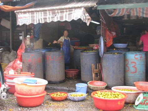 Quả hồng ngâm ăn có vị giòn, ngọt mà nhiều người tiêu dùng cho rằng là hồng tự nhiên đang được bày bán tại các chợ lớn nhỏ ở Hà Nội đều được xử lý ngâm qua hóa chất. Người tẩm hóa chất phải đeo gang tay, mặc quần áo kín mít vì sợ bị ảnh hưởng đến sức khỏe của chính mình khi đang trực tiếp lựa chọn những quả căng mọng sang thùng khác nhau. Sau mấy tiếng đồng hồ, hồng xanh bỗng chốc đã được phù phép ngả màu đỏ óng.