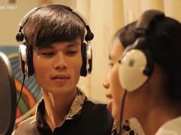 Cặp đôi Thanh- Đào khi thực hiện chương trình 'Điều ước thứ 7'. (Ảnh: VTV)