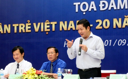 Doanh nhân Trương Gia Bình nhấn mạnh vai trò truyền cảm hứng và thổi bùng chí khí của Hội Doanh nhân trẻ - Ảnh TT.