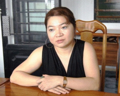 Nguyễn Thị Trâm Anh tại cơ quan công an