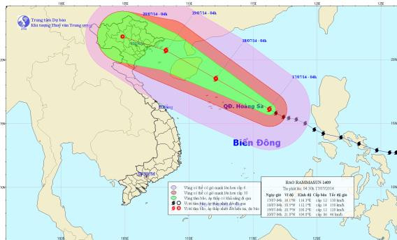 Chùm ảnh đường đi và vị trí cơn bão. Chùm ảnh đường đi và vị trí cơn bão.