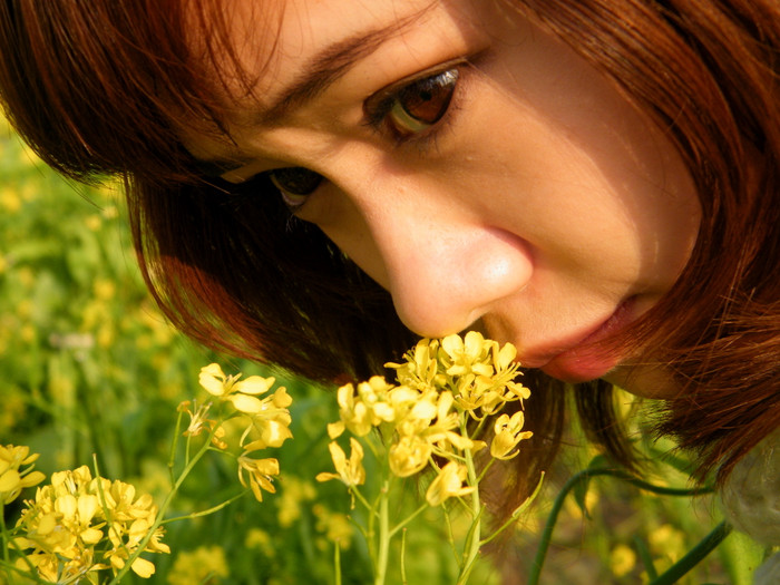 E ấp với hoa cải. E ấp với hoa cải.