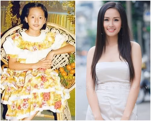 Mai Phương Thúy ngày bé đã "tiềm ẩn" sẽ cao lớn với thân hình mảnh khảnh. Ảnh: Kênh 14