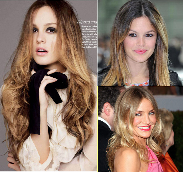 Ashley Simpson và Drew Barrymore và mái tóc ombre chuyển màu khéo léo.