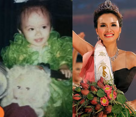 Hoa hậu thế giới người Việt 2010 Diễm Hương dường như đã rất thích chơi búp bê từ ngày còn bé.