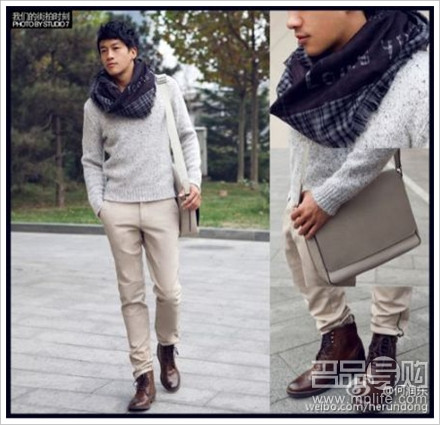 Hà Nhuận Đông với hình tương người đàn ông mẫu mực với áo len xám lông cừu cùng quần vải kaki