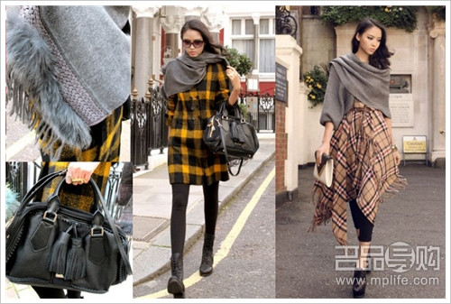 Trương Tử Lâm sử dụng khăn quàng và áo khoác kẻ ca rô tạo nên hiệu ứng thời trang rất tốt.