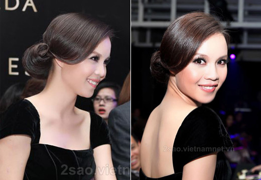 Á hậu 2 năm 2000 chọn kiểu tóc búi trễ thật kiêu sa và quý phái trong một đêm tiệc thời trang khác. Á hậu 2 năm 2000 chọn kiểu tóc búi trễ thật kiêu sa và quý phái trong một đêm tiệc thời trang khác.