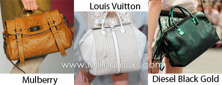 6. Cặp xách - Satchel bags Cùng với kiểu túi đeo vai nhỏ thì thiết kế túi dạng cặp xách hình hộp chữ nhật hoặc hình vuông vốn vẫn quen thuộc với các học sinh cũng được lăng xê mạnh vào mùa mốt tới đây. Chúng thật hợp với phái nữ công sở, với những chuyến đi xa hoặc các buổi họp hành của cánh nhà báo.