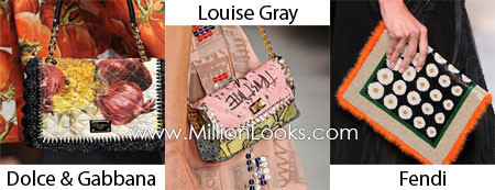 3. Túi in họa tiết - Printed bags Để đồng điệu với xu hướng thời trang in họa tiết hoa lá, họa tiết thị giác, hình khối lập thể đang rầm rộ đổ bộ thì những chiếc túi cũng phải "nhanh chân" đón kịp nhịp mốt. Versace, Prada, Fendi, Docle Gabbana là những thương hiệu ưu ái kiểu túi này nhất. Chúng sẽ hứa hẹn nhiều điều thú vị cho các cô gái thích chơi tone-sur-tone. 3. Túi in họa tiết - Printed bags Để đồng điệu với xu hướng thời trang in họa tiết hoa lá, họa tiết thị giác, hình khối lập thể đang rầm rộ đổ bộ thì những chiếc túi cũng phải "nhanh chân" đón kịp nhịp mốt. Versace, Prada, Fendi, Docle Gabbana là những thương hiệu ưu ái kiểu túi này nhất. Chúng sẽ hứa hẹn nhiều điều thú vị cho các cô gái thích chơi tone-sur-tone.