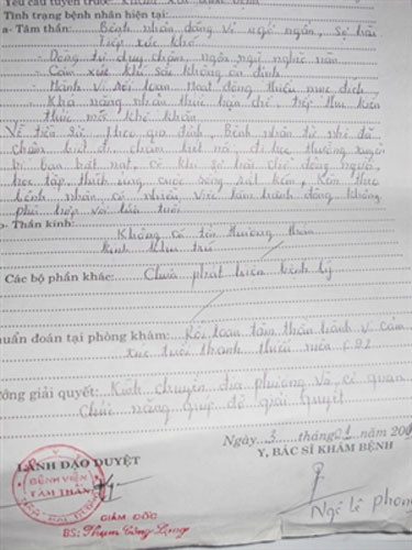 Bệnh án tâm thần: Mua là có ảnh 2 Bệnh án tâm thần: Mua là có, Tin tức trong ngày, mua benh an tam than, bi tam than, che do cho nguoi tam than, che do cho nguoi than kinh, sinh con thu ba, tro cap cho nguoi tam than, bao, tin hay, tin hot, tin tuc, vn
