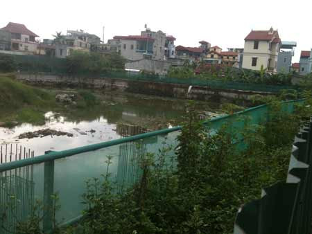 Phía trong dự án tòa nhà 25 tầng đã đào móng và làm ao... nuôi muỗi. Ảnh P.T