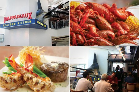 Nhà hàng Pappadeux Seafood Kitchen, địa điểm: Sân bay George Bush Intercontinental, Houston. Thực đơn đặc trưng: Bánh cua, hàu chế biến đa phong cách. Giá trung bình: 35 USD một suất. Theo CNBC, đây là một trong số những nhà hàng ngon nhất vùng Houston. Nhiều doanh nhân cũng chọn địa điểm này dùng bữa và chiêu đãi đối tác trong khi chờ quá cảnh. Nhà hàng Pappadeux Seafood Kitchen, địa điểm: Sân bay George Bush Intercontinental, Houston. Thực đơn đặc trưng: Bánh cua, hàu chế biến đa phong cách. Giá trung bình: 35 USD một suất. Theo CNBC, đây là một trong số những nhà hàng ngon nhất vùng Houston. Nhiều doanh nhân cũng chọn địa điểm này dùng bữa và chiêu đãi đối tác trong khi chờ quá cảnh.