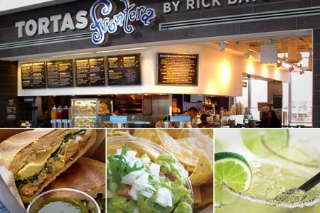 Nhà hàng Tortas Frontera, địa điểm: Sân bay quốc tế O’Hare, Chicago. Thực đơn đặc trưng: Bánh kẹp thịt gà, các loại nước ép theo phong cách Mexico. Giá trung bình: Khoảng 5-9 USD một món. Nhà hàng do đầu bếp Rich Bayless nổi tiếng với các món ăn Mexico quản lý. Dù nhiều người phàn nàn về tốc độ phục vụ, quán ăn này vẫn là điểm hút khách nhất tại sân bay O’Hare. Nhà hàng Tortas Frontera, địa điểm: Sân bay quốc tế O’Hare, Chicago. Thực đơn đặc trưng: Bánh kẹp thịt gà, các loại nước ép theo phong cách Mexico. Giá trung bình: Khoảng 5-9 USD một món. Nhà hàng do đầu bếp Rich Bayless nổi tiếng với các món ăn Mexico quản lý. Dù nhiều người phàn nàn về tốc độ phục vụ, quán ăn này vẫn là điểm hút khách nhất tại sân bay O’Hare.