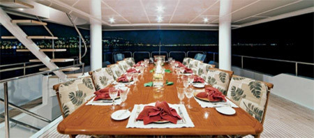 Bàn ăn ngoài trời có góc nhìn 360 độ. Bàn ăn ngoài trời có góc nhìn 360 độ.