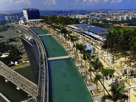 Ngự trên đỉnh đó chính là “SkyPark” rộng tới một hecta, vươn rộng khắp 3 tháp của khách sạn cao 200m trên mực nước biển. Ở SkyPark có Bể bơi Vô cực, một trong những bể bơi ngoài trời lớn nhất thế giới, dài gấp 3 lần chiều dài của một bể bơi Olympic.