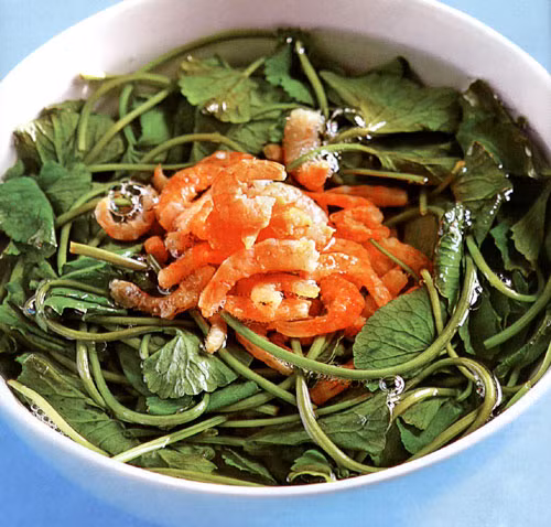 Canh rau má tôm khô dễ ăn và có tác dụng thanh nhiệt Canh rau má tôm khô dễ ăn và có tác dụng thanh nhiệt