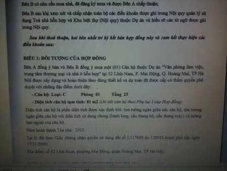 Hợp đồng mua bán gốc ghi rõ căn hộ 81 m2 sau đó đã đội thêm 34 m2 Hợp đồng mua bán gốc ghi rõ căn hộ 81 m2 sau đó đã đội thêm 34 m2