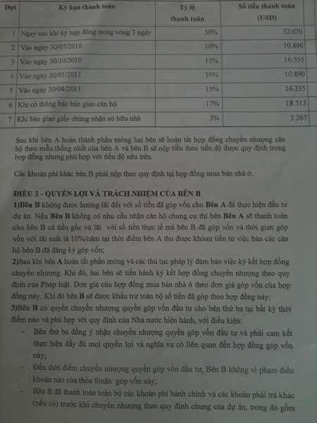 Hợp đồng góp vốn của Tincom Pháp Vân và khách hàng Hợp đồng góp vốn của Tincom Pháp Vân và khách hàng