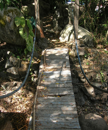 Chiếc cầu gỗ qua thời gian đã bị hỏng, gẫy nhiều nhịp. Chiếc cầu gỗ qua thời gian đã bị hỏng, gẫy nhiều nhịp.