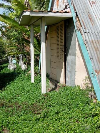 Cỏ mọc um tùm đang bò lấn vào căn nhà cũ kỹ và vây lấy hai chú ngựa đá. Cỏ mọc um tùm đang bò lấn vào căn nhà cũ kỹ và vây lấy hai chú ngựa đá.