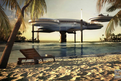 "Bong bóng du lịch là loại bong bóng không bao giờ vỡ tại Dubai", Khamis Juma Buamim, Chủ tịch tập đoàn khách sạn Drydocks World and Maritime World phát biểu. Đây là tập đoàn chuyên xây khách sạn xa xỉ nằm dưới nước. Trong ảnh là phối cảnh 3D của khách sạn Dubai Water Discus mà công ty này sắp sửa xây dựng. "Bong bóng du lịch là loại bong bóng không bao giờ vỡ tại Dubai", Khamis Juma Buamim, Chủ tịch tập đoàn khách sạn Drydocks World and Maritime World phát biểu. Đây là tập đoàn chuyên xây khách sạn xa xỉ nằm dưới nước. Trong ảnh là phối cảnh 3D của khách sạn Dubai Water Discus mà công ty này sắp sửa xây dựng.