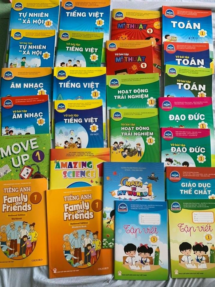 Một bộ sách của học sinh tiểu học. Ảnh: CTV