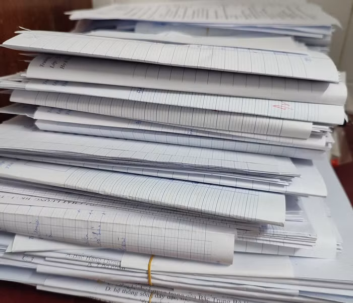 Bài kiểm tra cuối học kỳ của một giáo viên (Ảnh tác giả)