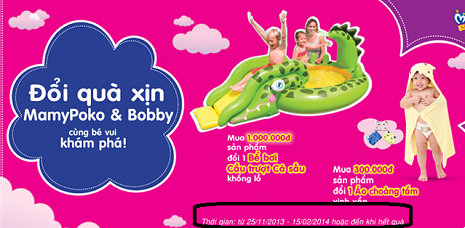 Chương trình khuyến mãi của Công ty Cổ Phần Diana với dòng sản phẩm là tã trẻ em MamyPoko hoặc Bobby. Chương trình khuyến mãi của Công ty Cổ Phần Diana với dòng sản phẩm là tã trẻ em MamyPoko hoặc Bobby.