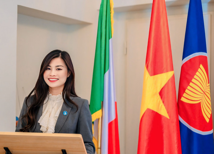 Vũ Thị Bích Diệp - Chủ tịch Hội sinh viên Việt Nam tại Italia. Ảnh: NVCC. IMG_8464.JPG