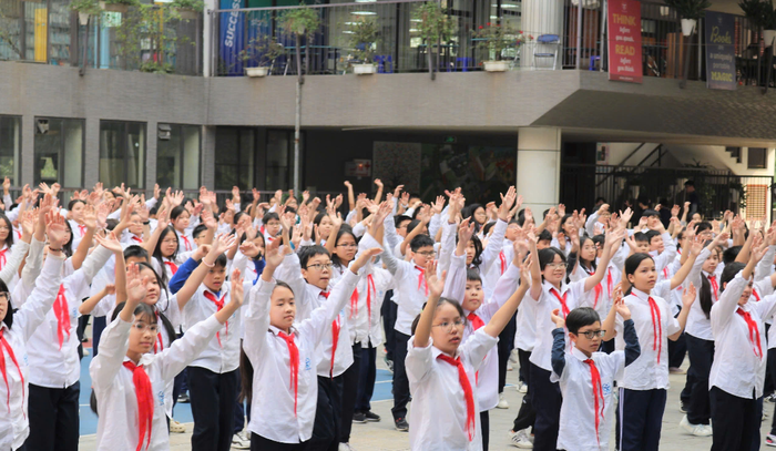 Học sinh Trường Trung học cơ sở Cầu Giấy (quận Cầu Giấy, Hà Nội). (Ảnh minh họa: website nhà trường) Screenshot 2025-03-28 135310.png