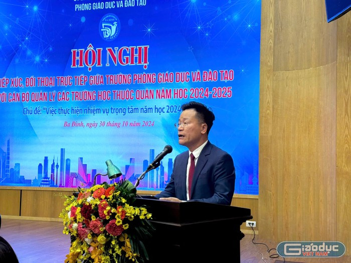 Ông Lê Đức Thuận - Trưởng phòng Phòng Giáo dục và Đào tạo quận Ba Đình (Hà Nội). (Ảnh: Thúy Quỳnh) gdvn-thuyquynh-1465.jpg